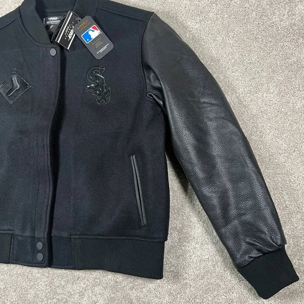 Pro Standard Womens Medium Black Chicago White Sox MLB Varsity Jacket‎ NWT